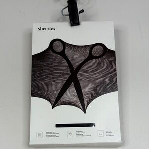 New Sheertex Tights Womens Small Black Control Top Sheer Rip Resist Hosiery